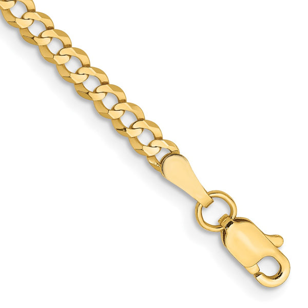 14K Gold 3.1mm Lightweight Flat Cuban Link Chain