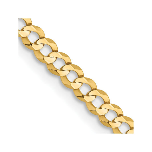 Buy Stylish 14K Gold 24-Inch 3.1mm Flat Cuban Chain - Lightweight Luxury