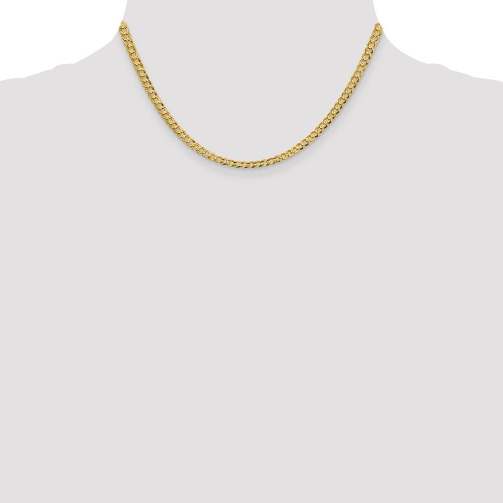 Shop Stylish 14K Gold 16-Inch 3.7mm Lightweight Flat Cuban Chain, Lobster Clasp