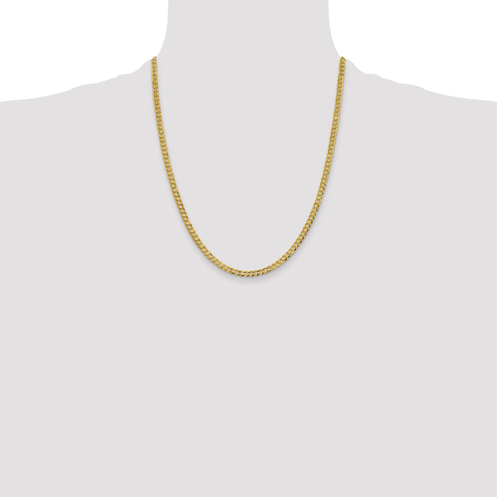 Shop Stylish 14K Gold 22-Inch Flat Cuban Chain - 3.7mm Lightweight Luxury!