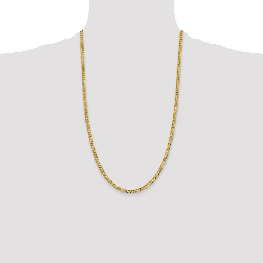 Shop Stylish 14K Gold 26-Inch 3.7mm Lightweight Flat Cuban Chain - Luxury Value!