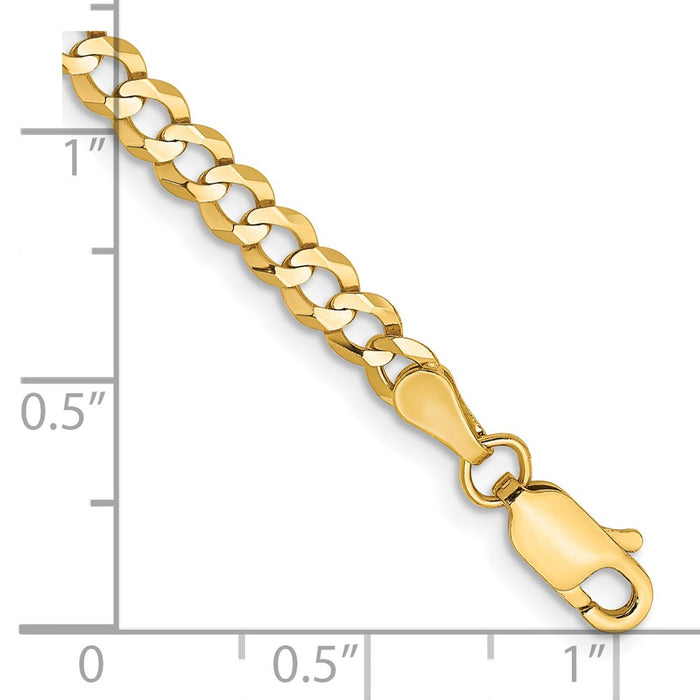 Shop Stylish 14K Gold 8-Inch Flat Cuban Bracelet - Lightweight & Affordable-2