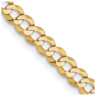 Shop Stylish 14K Gold 26-Inch 3.7mm Lightweight Flat Cuban Chain - Luxury Value!