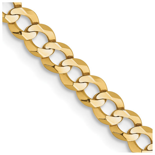 Shop Stylish 14K Gold 22-Inch Flat Cuban Chain - 3.7mm Lightweight Luxury!
