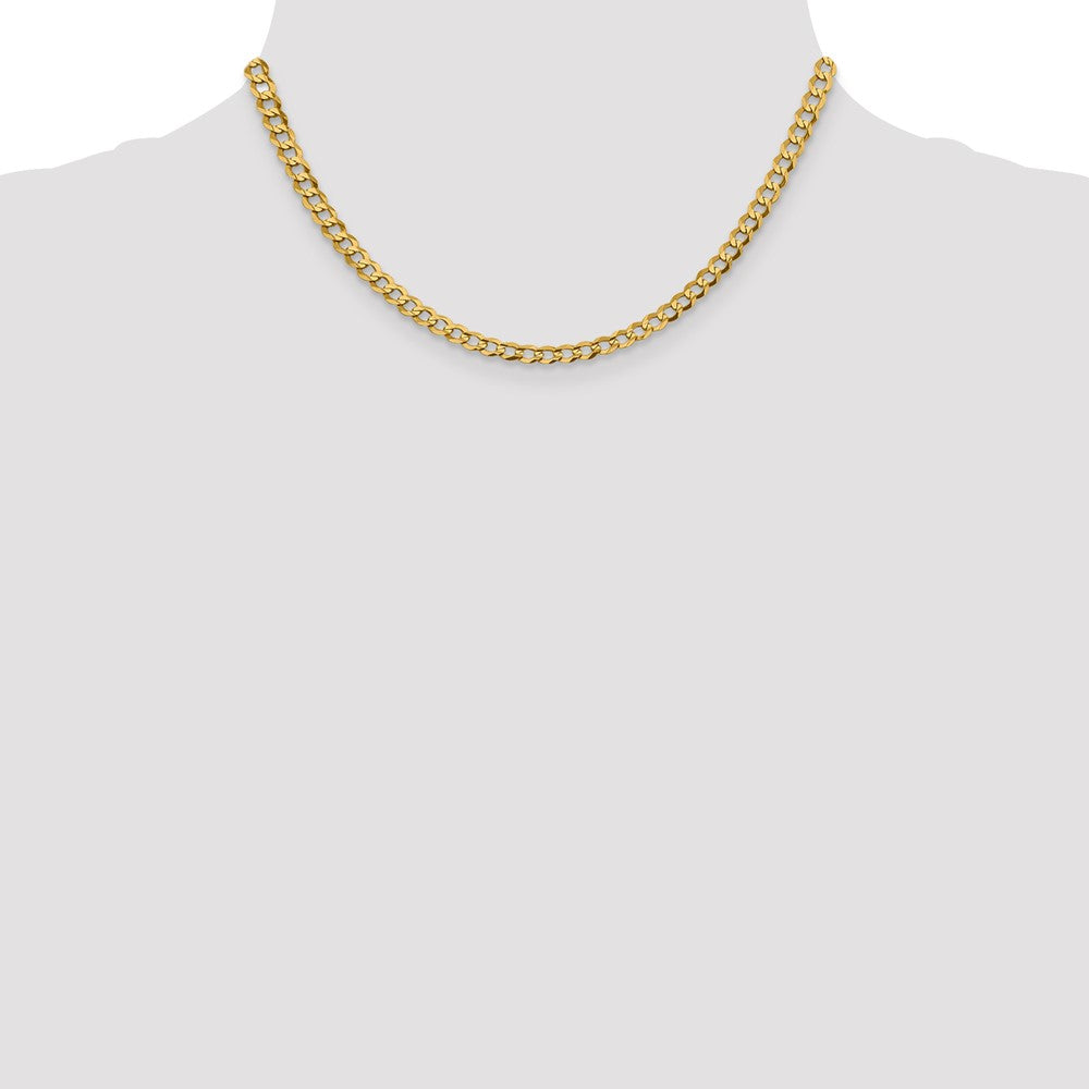 High-quality 14K Gold Lightweight Flat Cuban Chain - 16-Inch, 4.7mm Style!