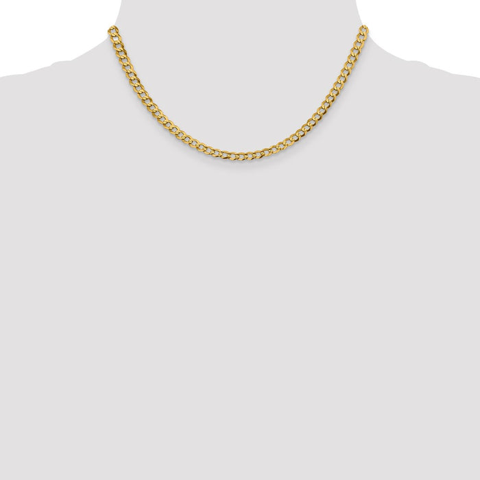 High-quality 14K Gold Lightweight Flat Cuban Chain - 16-Inch, 4.7mm Style!-4
