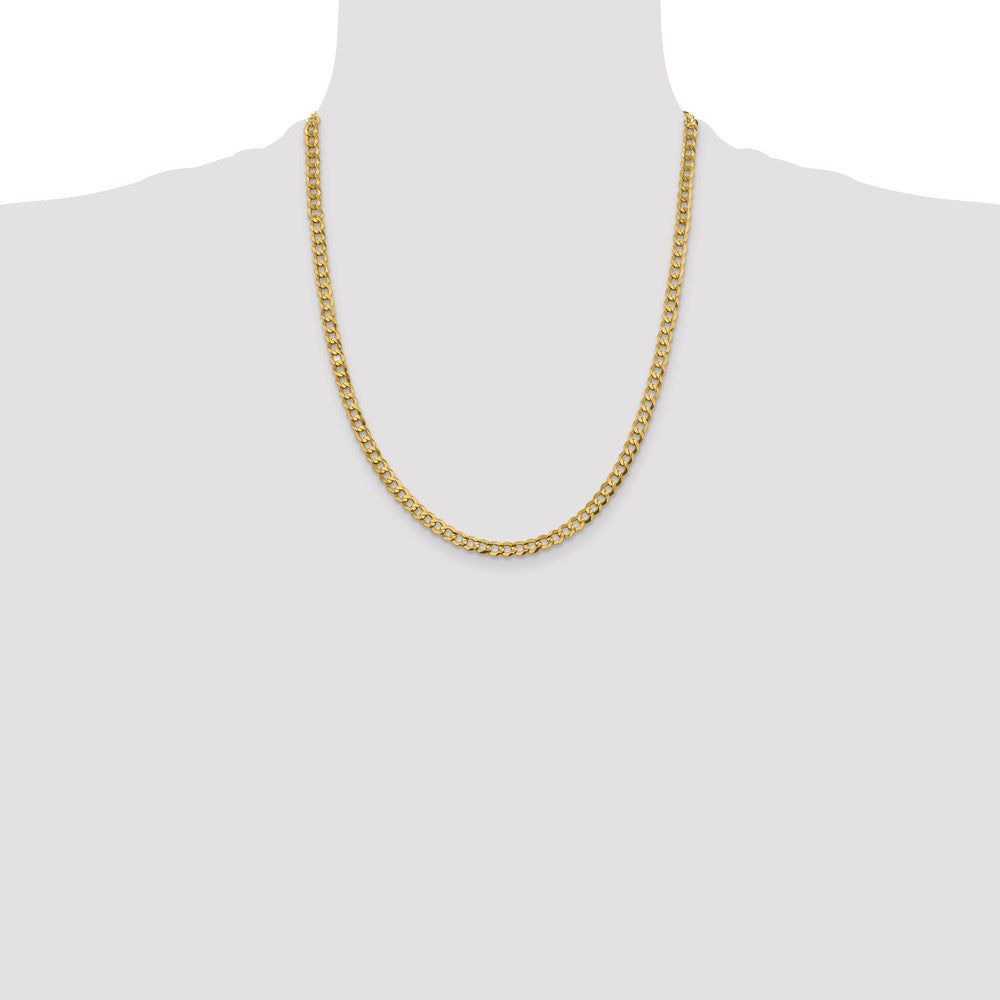 Buy Stylish 14K Gold 22-Inch 4.7mm Lightweight Flat Cuban Chain