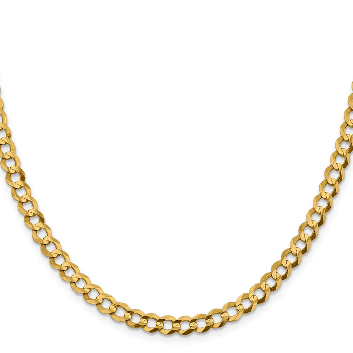 Buy 14K Gold 18-Inch Flat Cuban Chain, 5.9mm - Stylish & Lightweight Luxury!-2