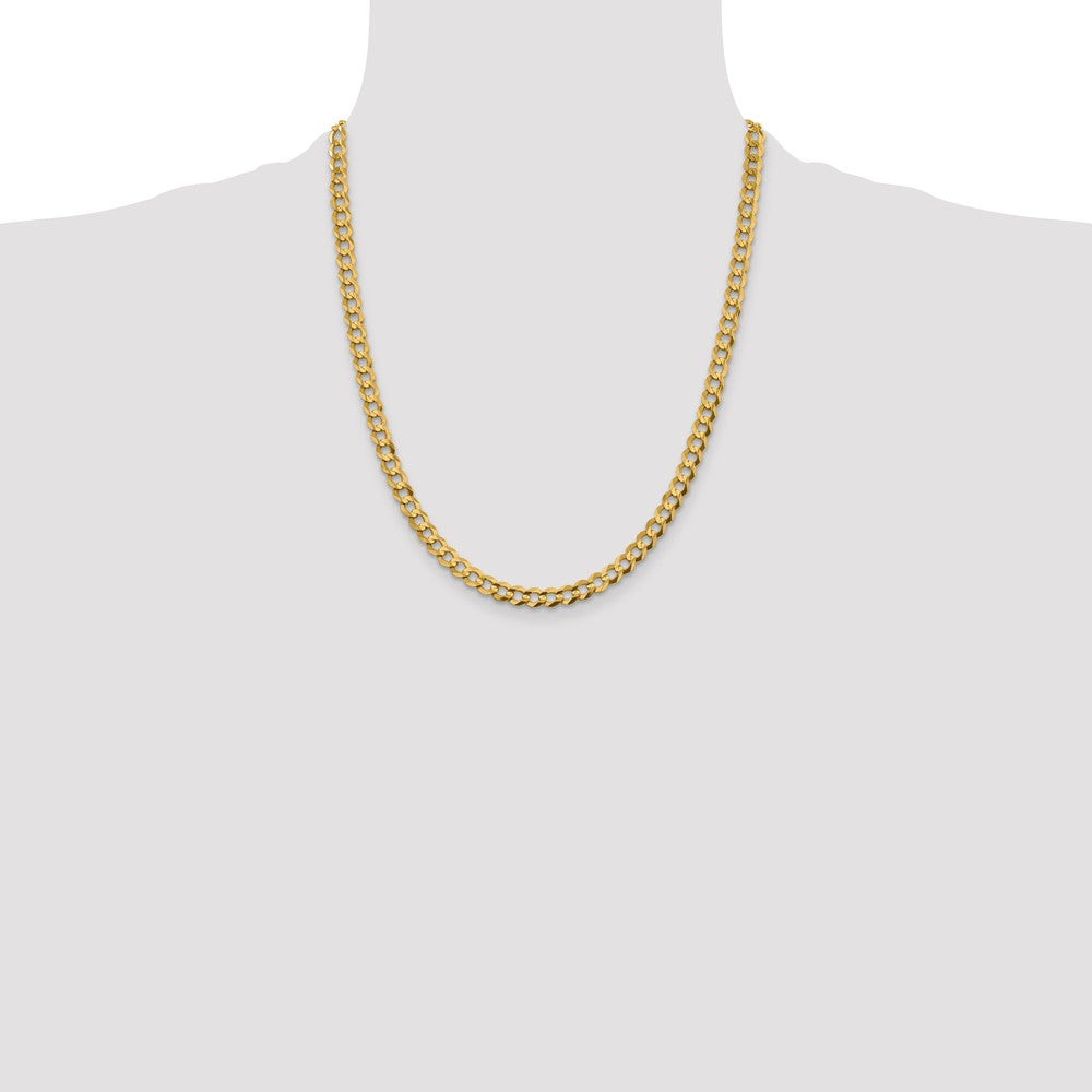 Buy Luxury 14K Gold 22-Inch Flat Cuban Chain, 5.9mm Lightweight Design