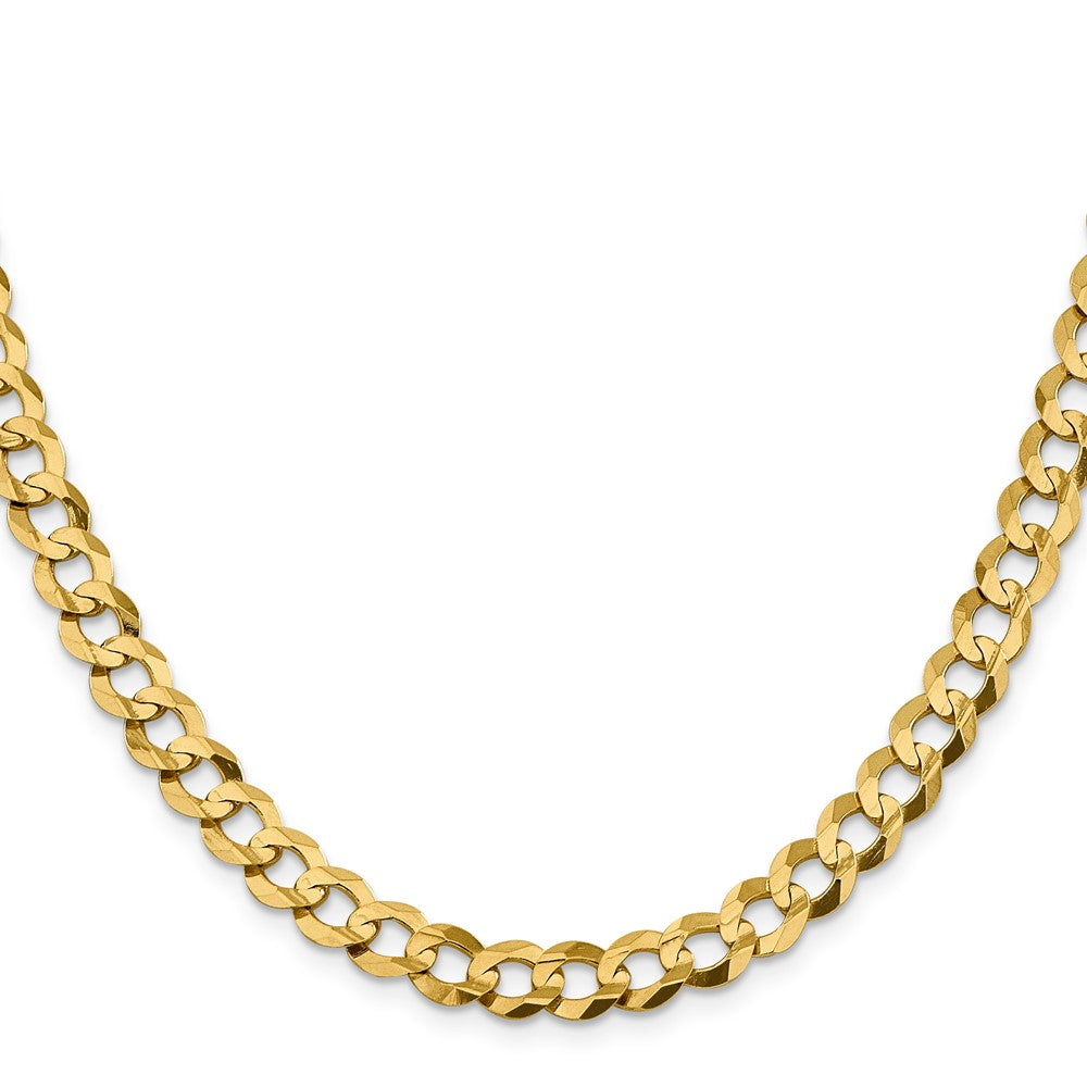 Shop Stylish 14K Gold 24-Inch Flat Cuban Chain 8.3mm - Lightweight Luxury!