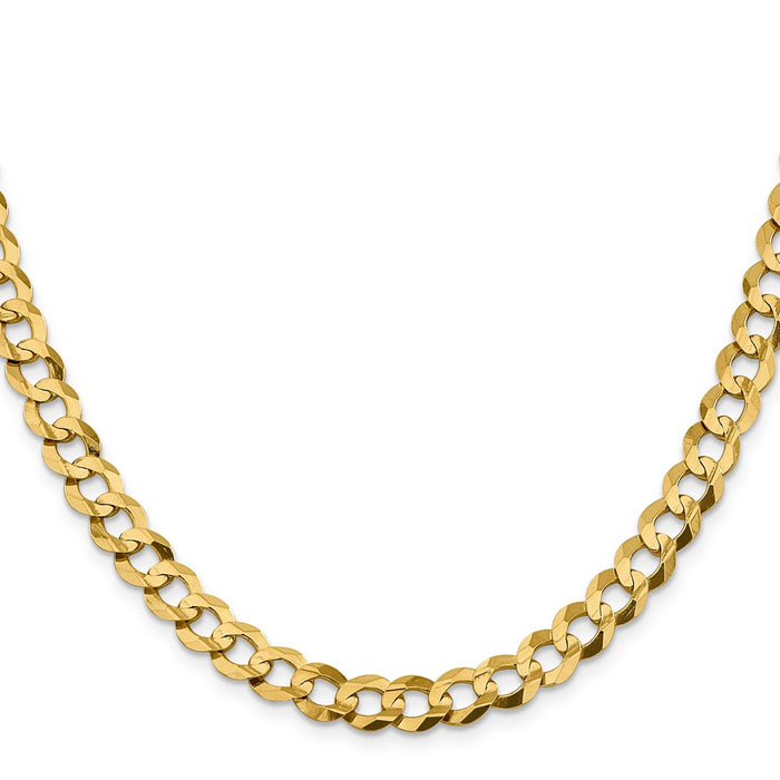 Shop Stylish 14K Gold 24-Inch Flat Cuban Chain 8.3mm - Lightweight Luxury!-2
