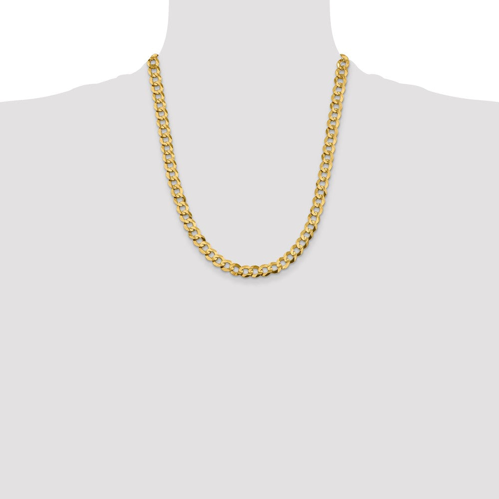 High-Quality 14K Gold 22-Inch 8.3mm Flat Cuban Chain - Stylish Value Piece!