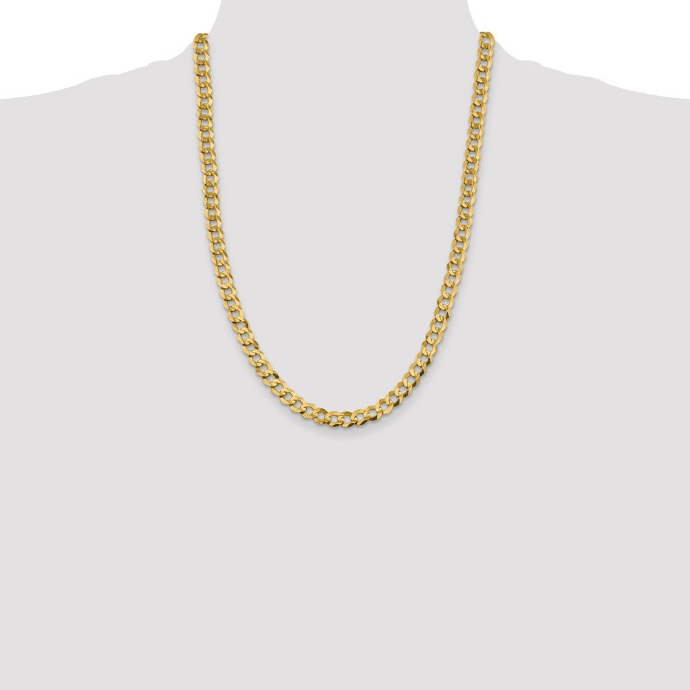 Shop Stylish 14K Gold 24-Inch Flat Cuban Chain 8.3mm - Lightweight Luxury!