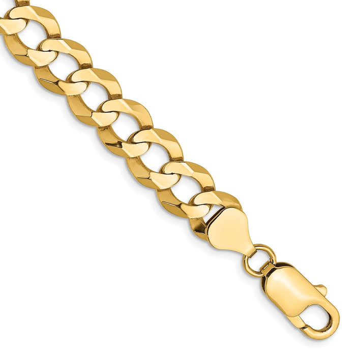 Shop Exclusive 14K Gold 7-Inch Lightweight Flat Cuban Bracelet - Stylish 8.3mm Links-1