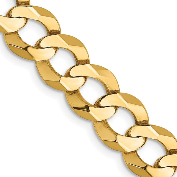 14K Gold Flat Cuban Chain 8.3mm - Lightweight