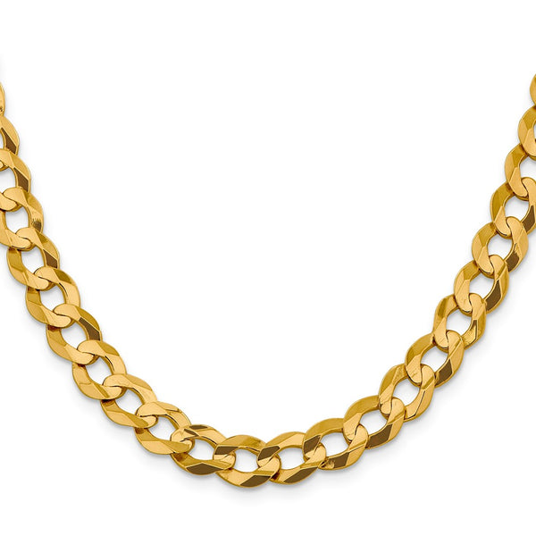 14K Gold Flat Cuban Chain - 9.4mm Lightweight
