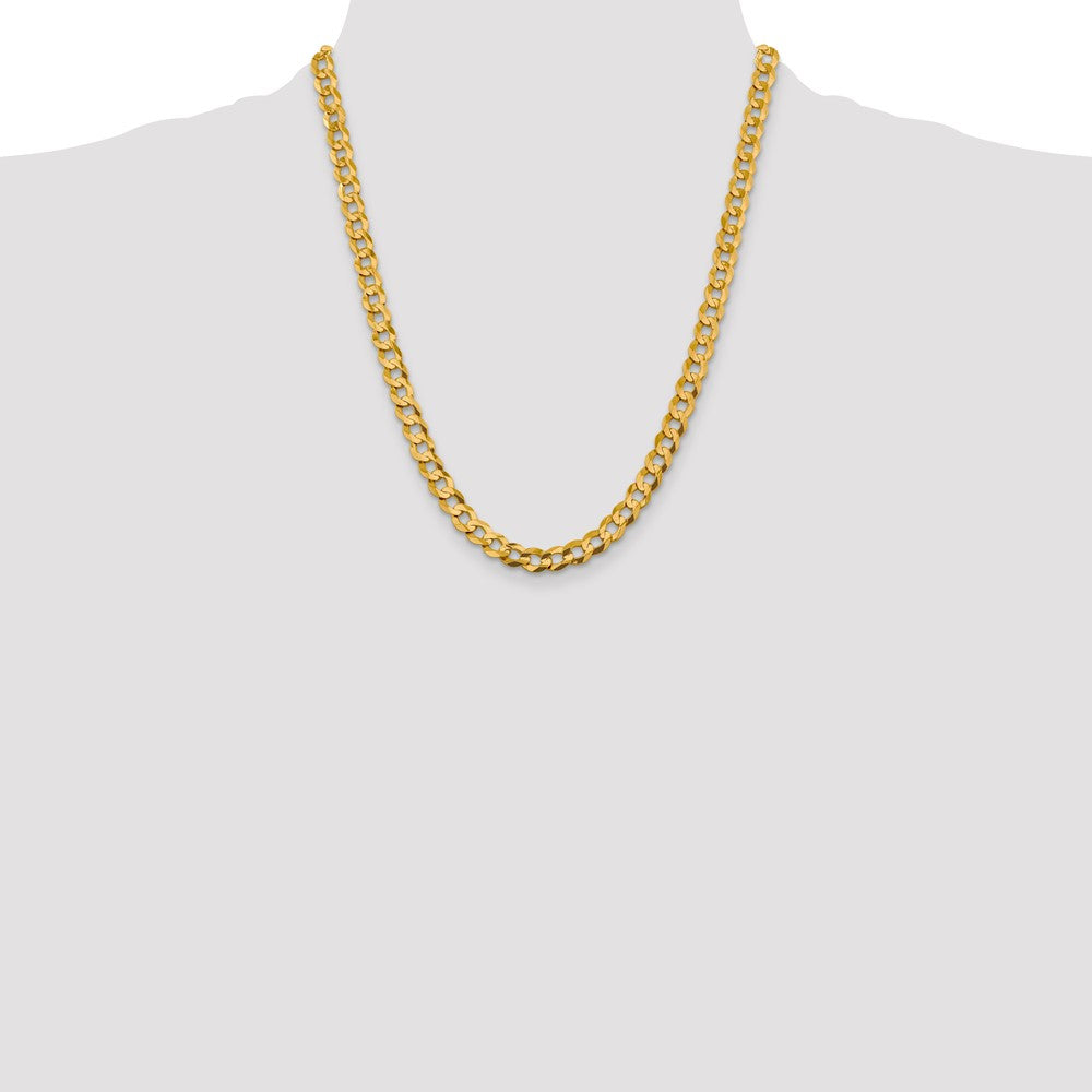 Shop Stylish 14K Gold 22-Inch Lightweight Flat Cuban Chain, 9.4mm, Lobster Clasp