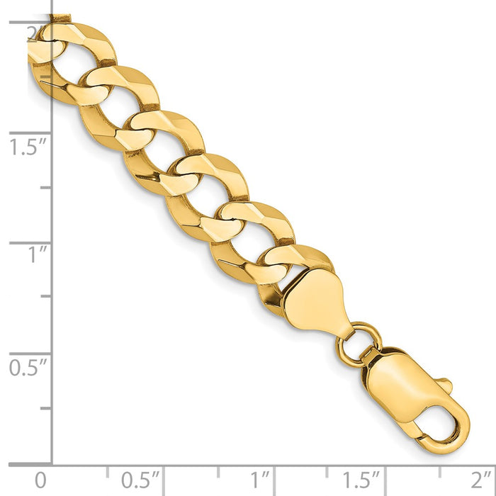 Buy Exclusive 14K Gold 8-Inch Lightweight Flat Cuban Bracelet, 9.4mm Links-2