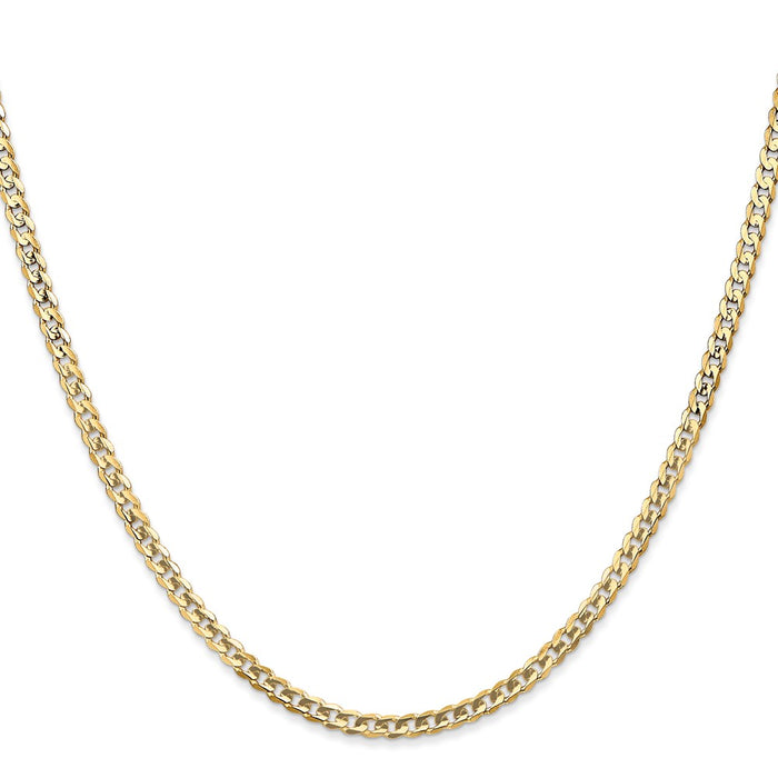 Buy Stylish 14K Gold 20-Inch 3mm Open Concave Curb Chain - Luxury Look!-2