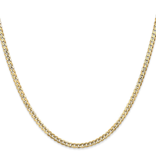 Buy Stylish 14K Gold 16-Inch 3mm Open Concave Curb Chain - Luxury Value!