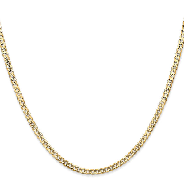 14K Gold 26-Inch Open Concave Curb Chain