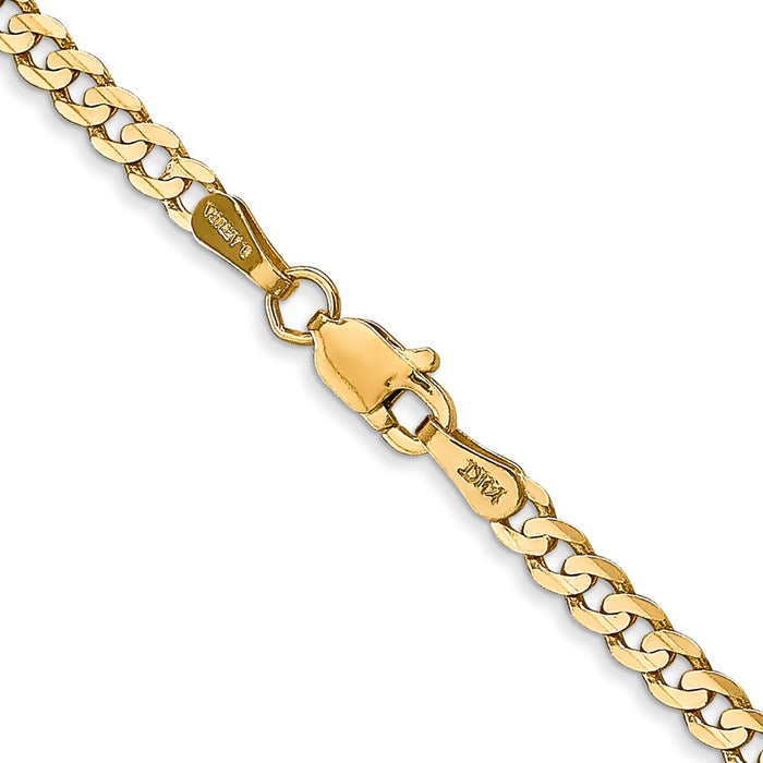 Buy Stylish 14K Gold 16-Inch 3mm Open Concave Curb Chain - Luxury Value!-3