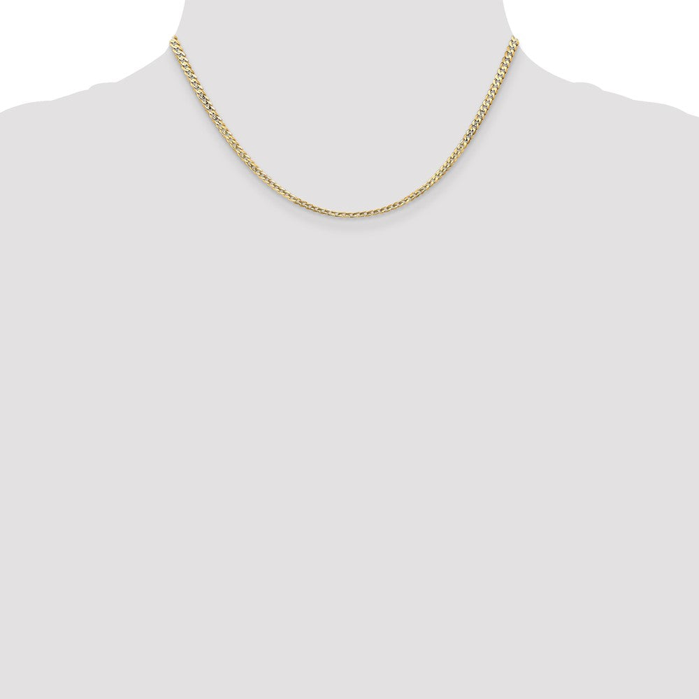 Buy Stylish 14K Gold 16-Inch 3mm Open Concave Curb Chain - Luxury Value!