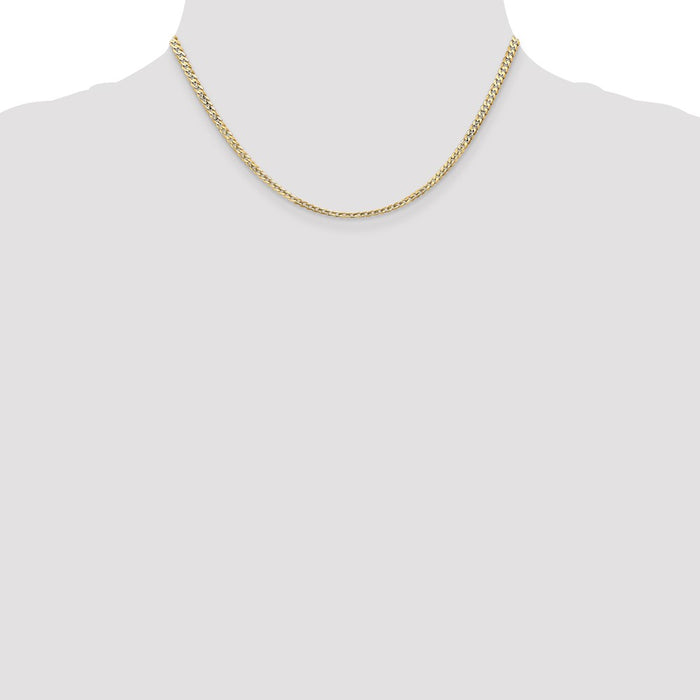 Buy Stylish 14K Gold 16-Inch 3mm Open Concave Curb Chain - Luxury Value!-4