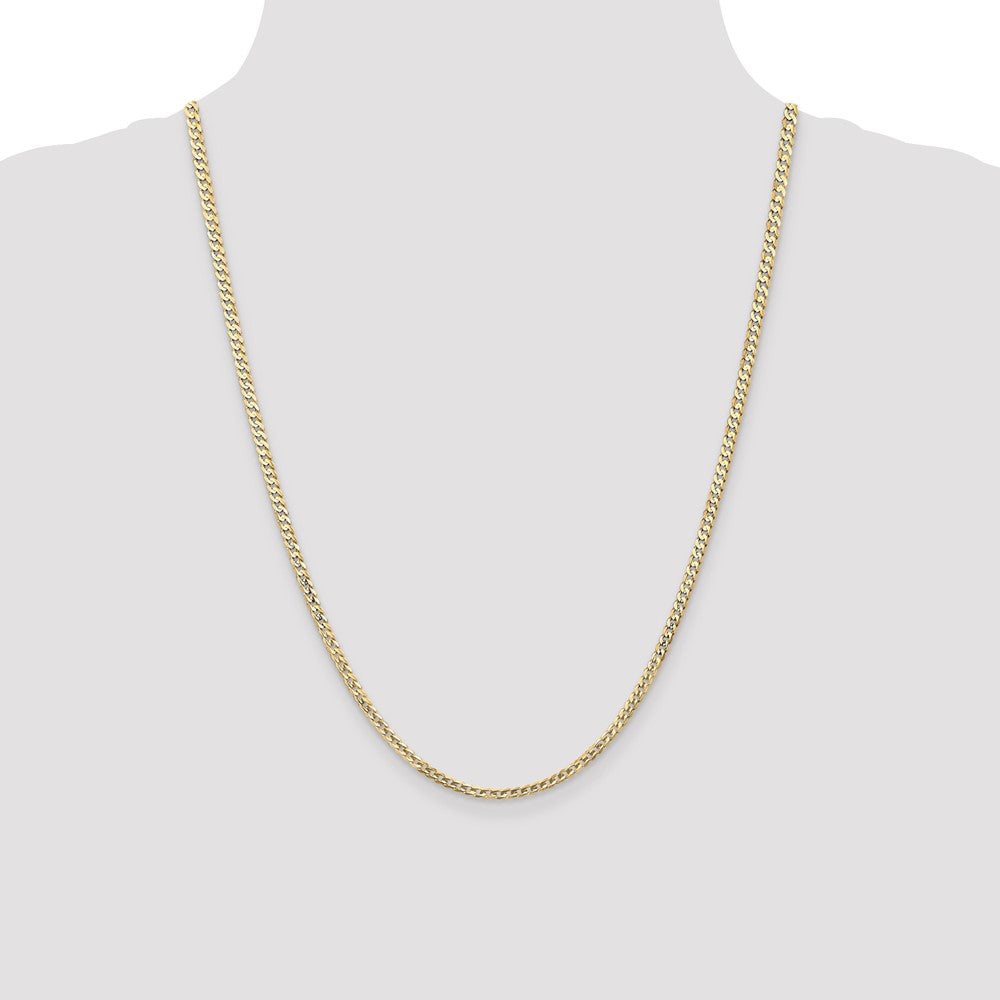 Exclusive 14K Gold 24-Inch 3mm Open Concave Curb Chain - Stylish Luxury Accessory