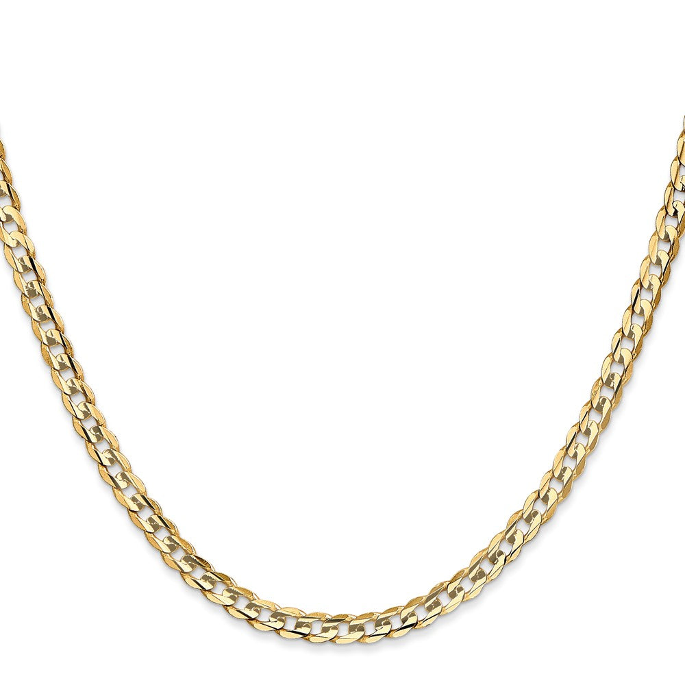Buy 14K Gold 22-Inch 3.8mm Open Concave Curb Chain - Stylish & Durable!