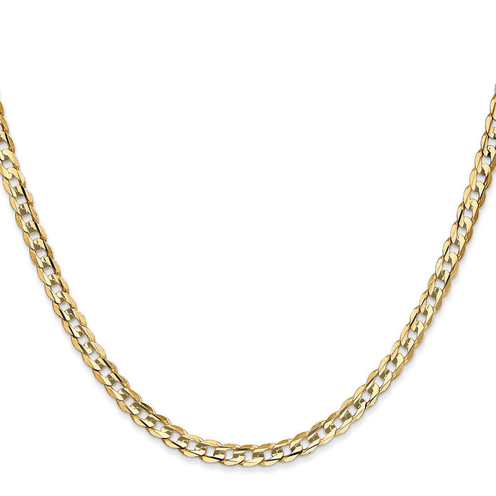 Buy 14K Gold 22-Inch 3.8mm Open Concave Curb Chain - Stylish & Durable!-2