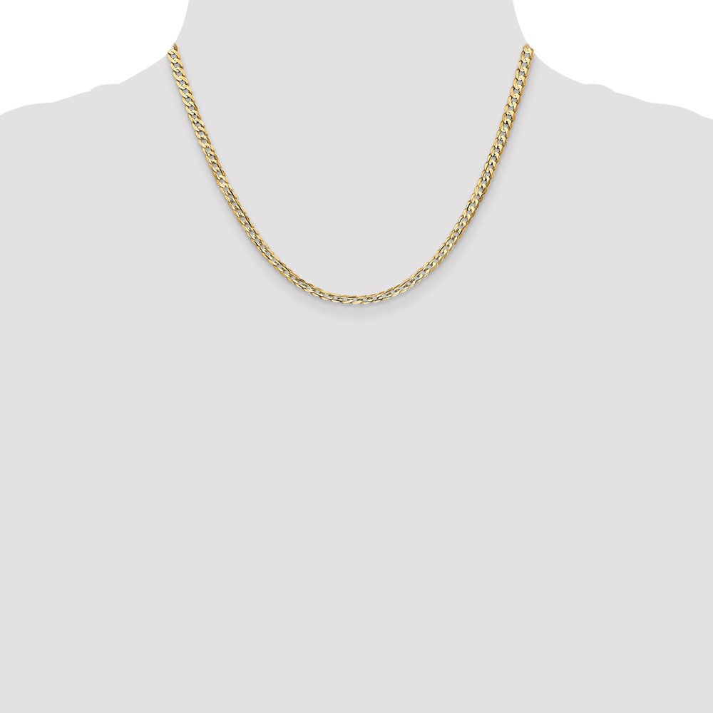 Buy Stylish 14K Gold 18-Inch 3.8mm Open Concave Curb Chain - Luxury Design