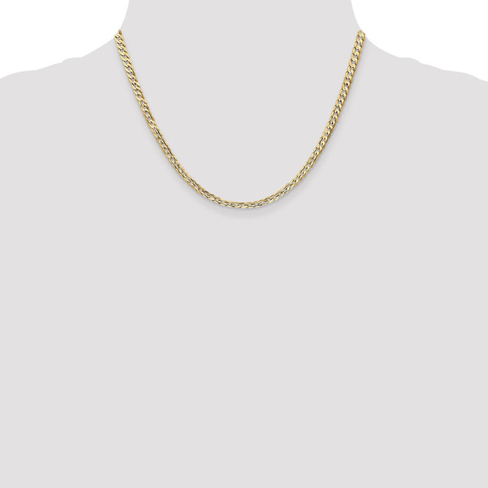 Buy Stylish 14K Gold 18-Inch 3.8mm Open Concave Curb Chain - Luxury Design-4