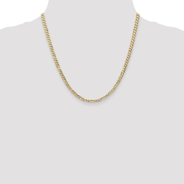 Shop Luxury 14K Gold 20-Inch 3.8mm Open Concave Curb Chain - Stylish & Durable-4