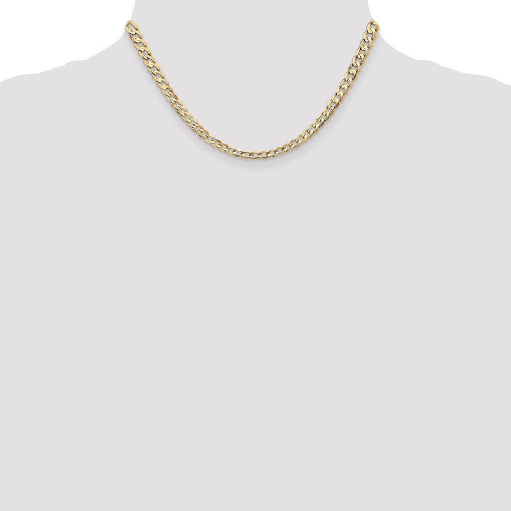 Buy Stylish 14K Gold 16-Inch Open Concave Curb Chain - 4.5mm Luxury Design