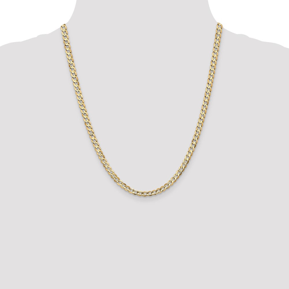 Buy 14K Gold 22-Inch 4.5mm Open Concave Curb Chain - Stylish & Affordable!