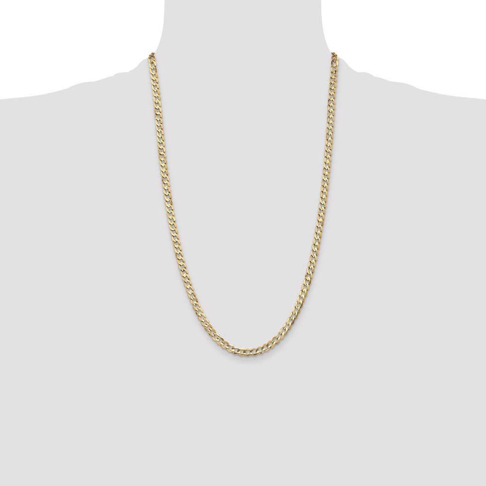 Buy Exclusive 14K Gold 26-Inch 4.5mm Open Concave Curb Chain - Stylish Value!