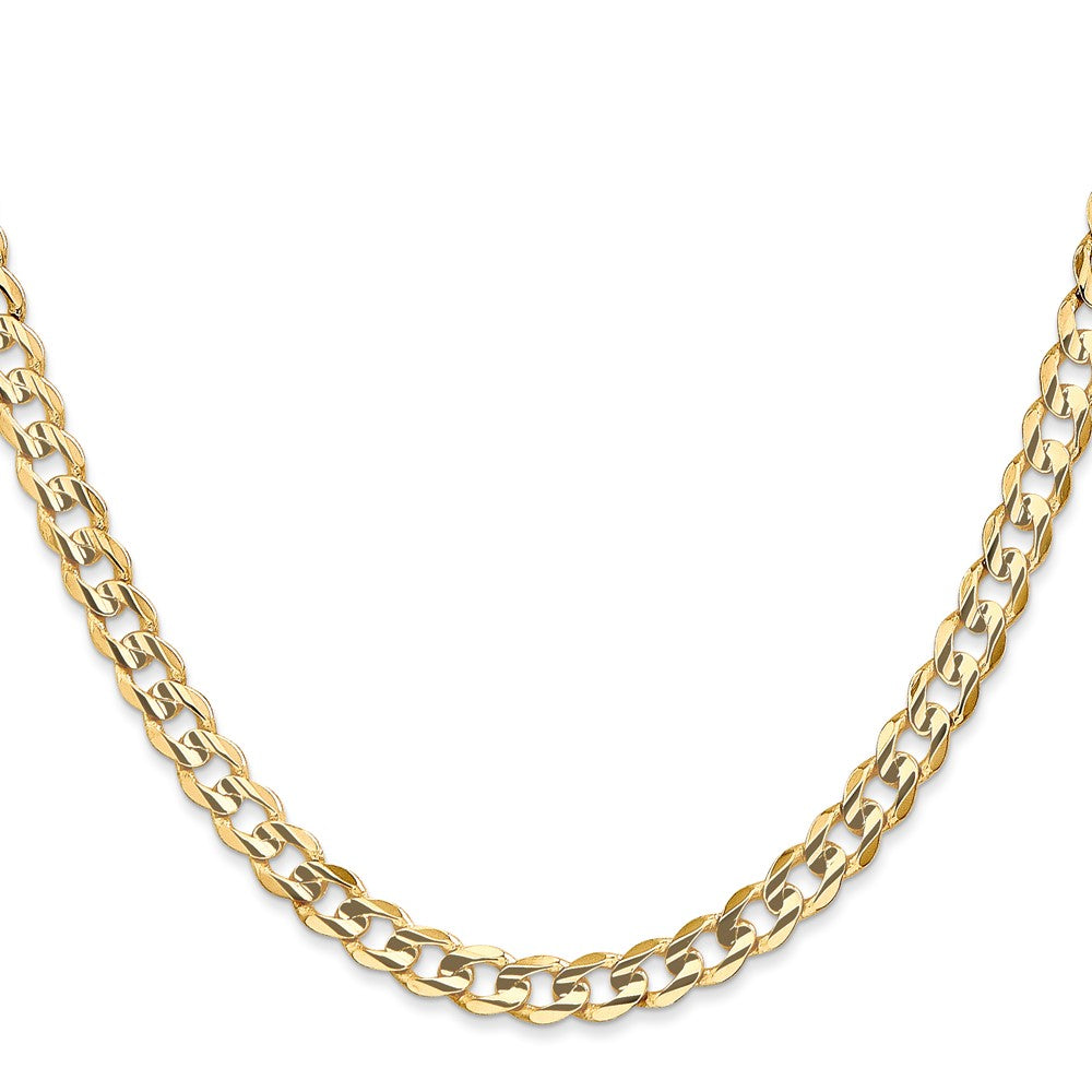 Shop 14K Gold Open Concave Curb Chain 26-Inch 5.25mm - Stylish Luxury Jewelry