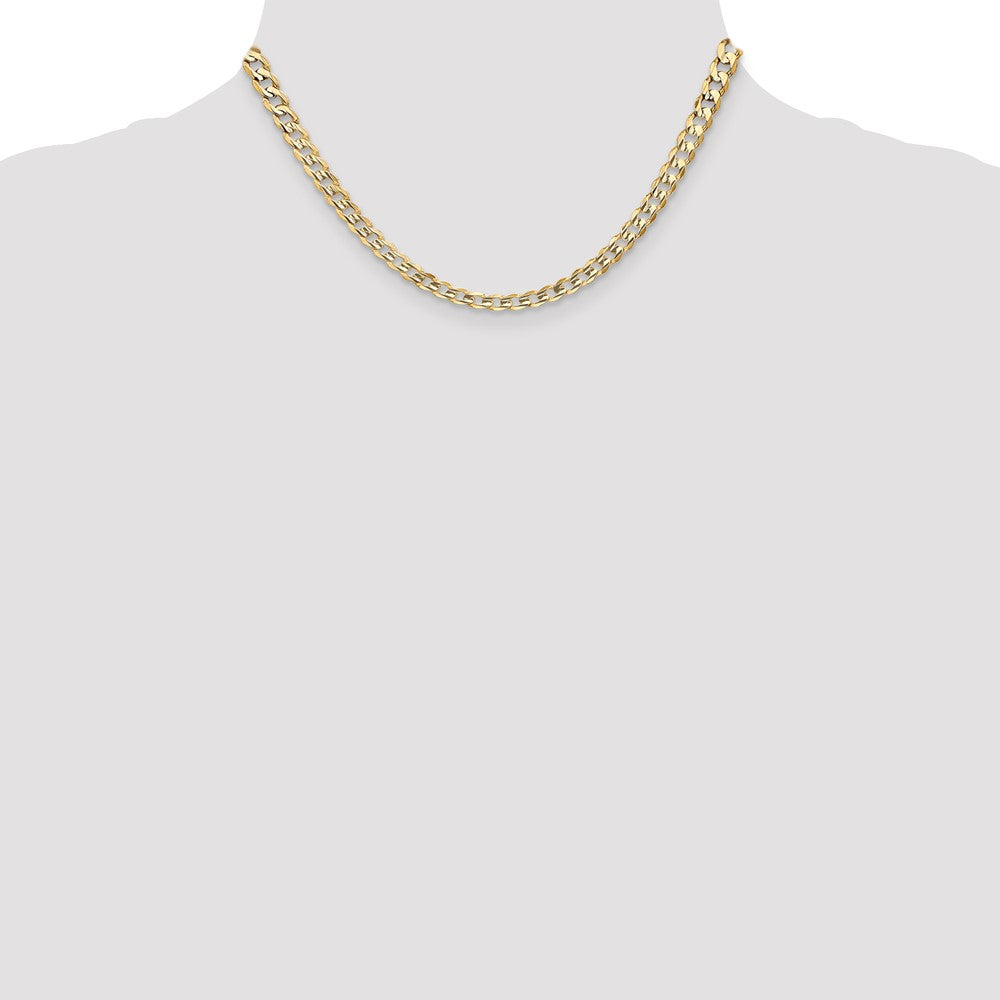 Buy Stylish 14K Gold 16-Inch 5.25mm Open Concave Curb Chain - Luxury Design