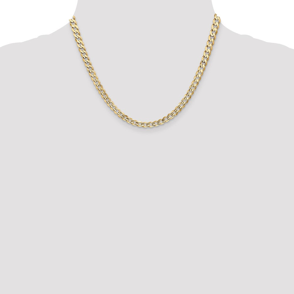 Shop 14K Gold Open Concave Curb Chain 18" 5.25mm - Stylish Luxury Accessory
