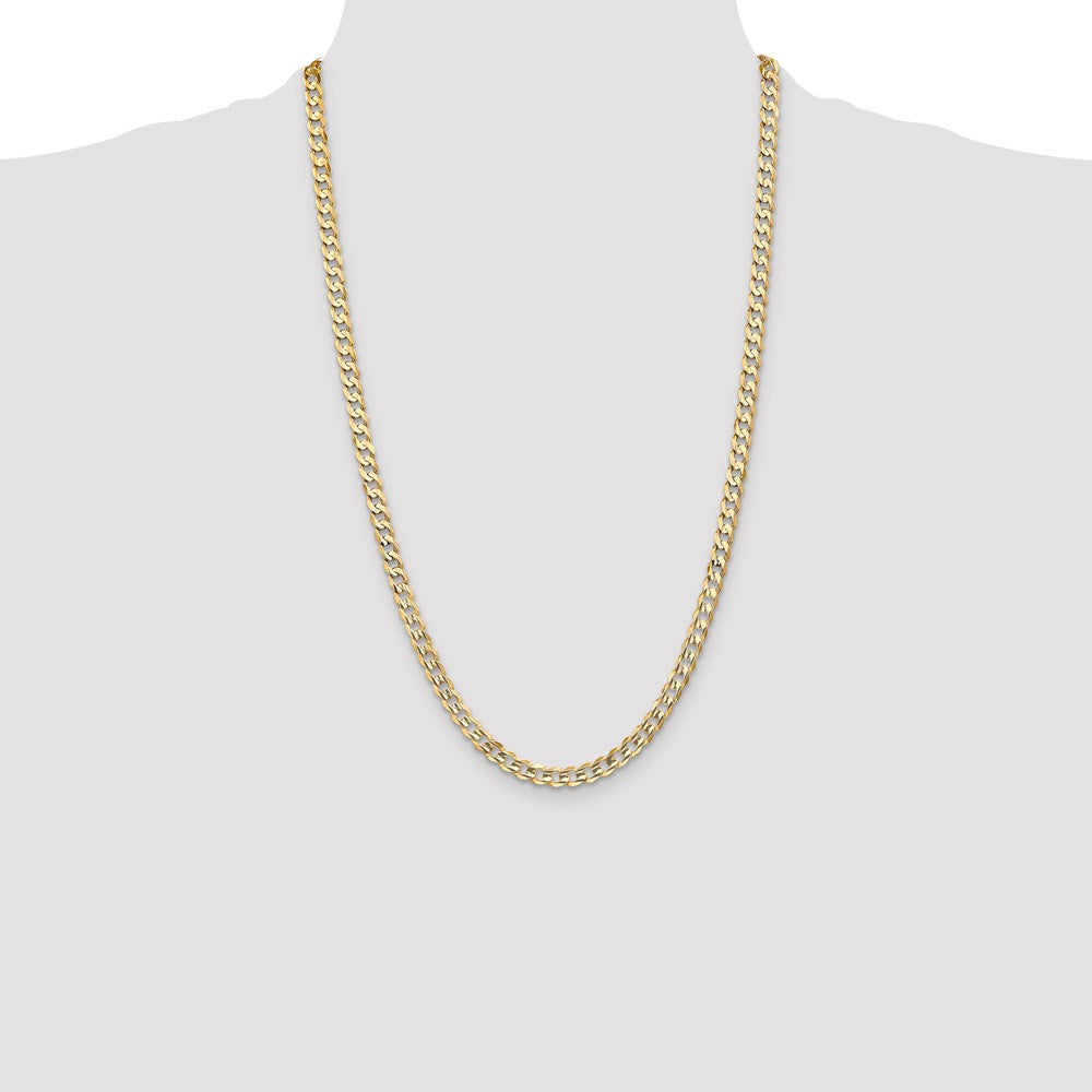 Shop 14K Gold Open Concave Curb Chain 26-Inch 5.25mm - Stylish Luxury Jewelry