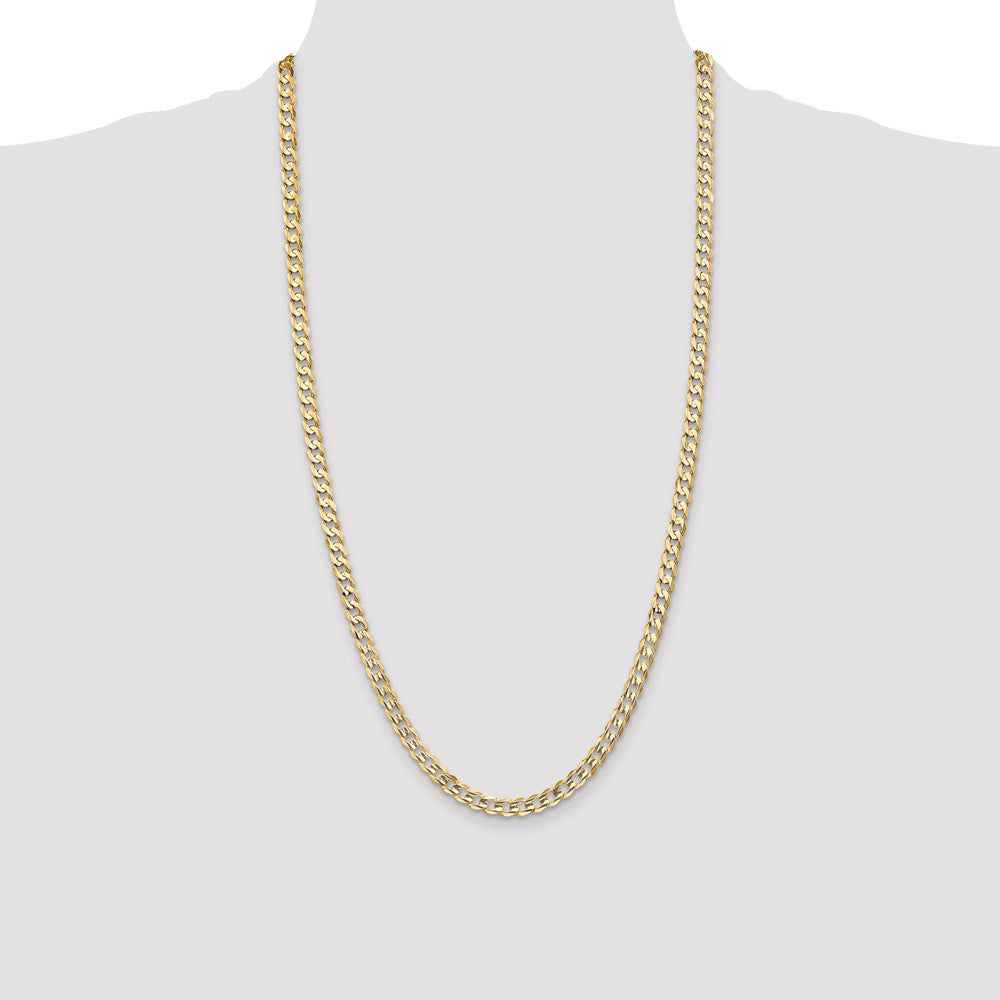 High-Quality 14K Gold 28-Inch 5.25mm Curb Chain - Stylish & Affordable!