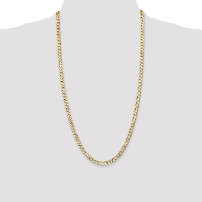 High-Quality 14K Gold 28-Inch 5.25mm Curb Chain - Stylish & Affordable!-4