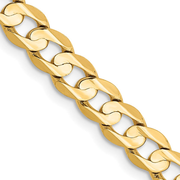 14K Gold Curb Chain - 5.25mm, Lobster Clasp