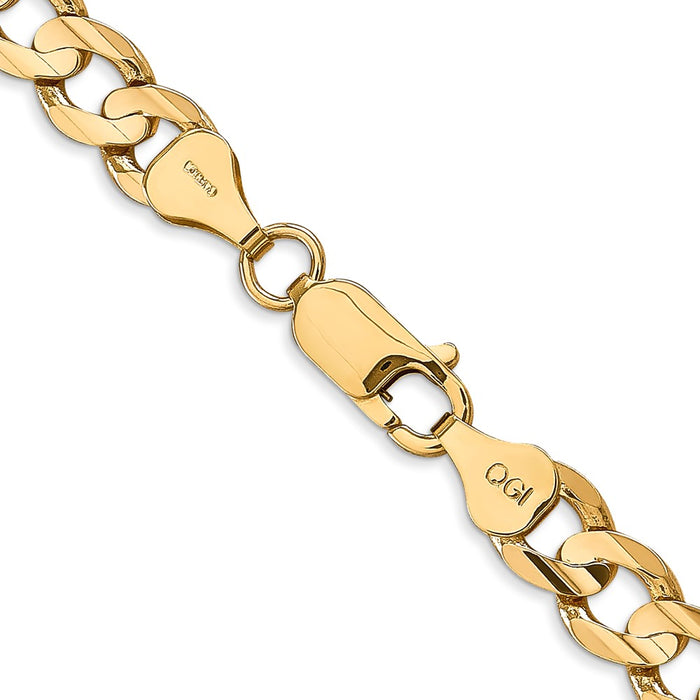 Buy Stylish 14K Gold 28-Inch 6.75mm Open Concave Curb Chain - Luxury Piece-3