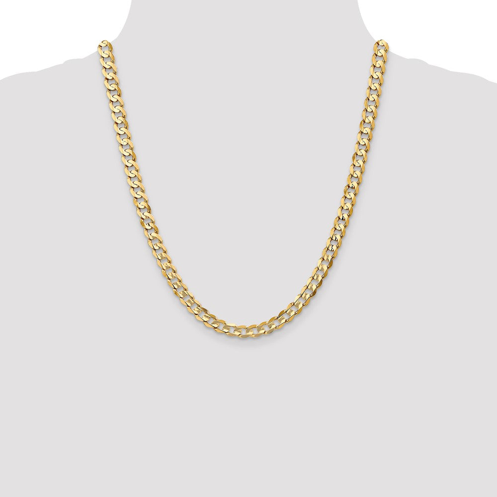 Buy Stylish 14K Gold 22-Inch Open Concave Curb Chain - 6.75mm Luxury Jewelry
