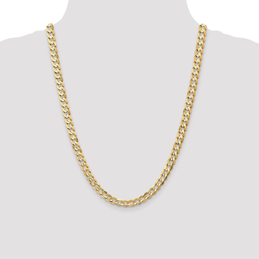 Shop Stylish 14K Gold 24-Inch 6.75mm Curb Chain - Luxury Lobster Clasp Design