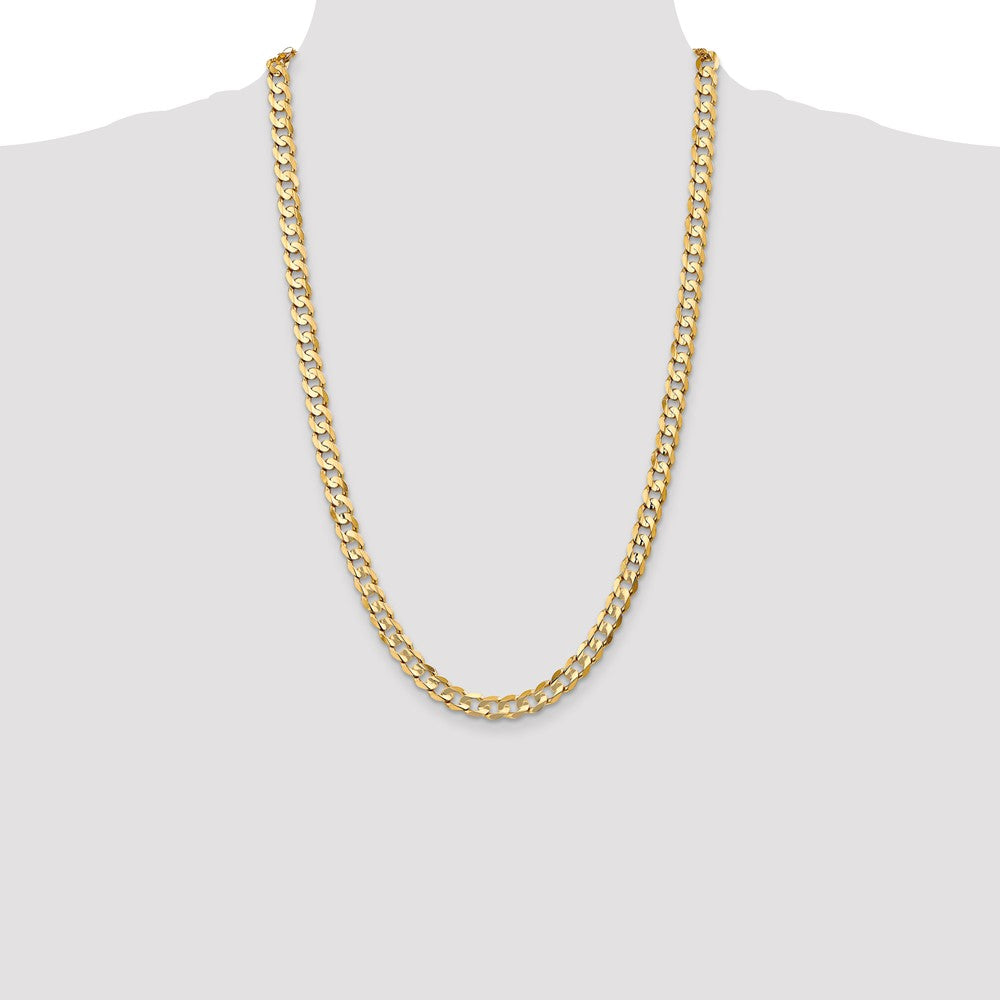 Exclusive 14K Gold 26-Inch 6.75mm Open Concave Curb Chain - Stylish Value!