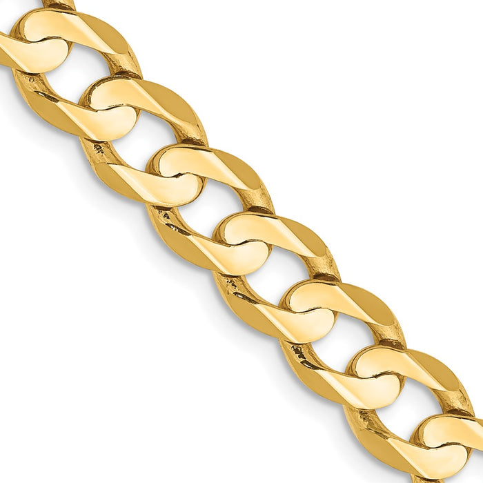 Buy Stylish 14K Gold 22-Inch Open Concave Curb Chain - 6.75mm Luxury Jewelry-1