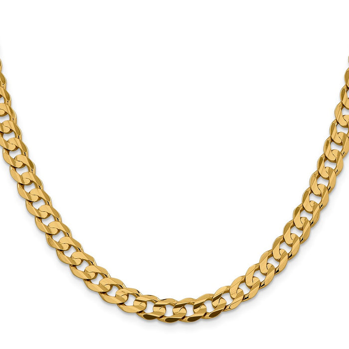Exclusive 14K Gold 24-Inch 7.5mm Curb Chain - Stylish & Affordable Luxury!-2